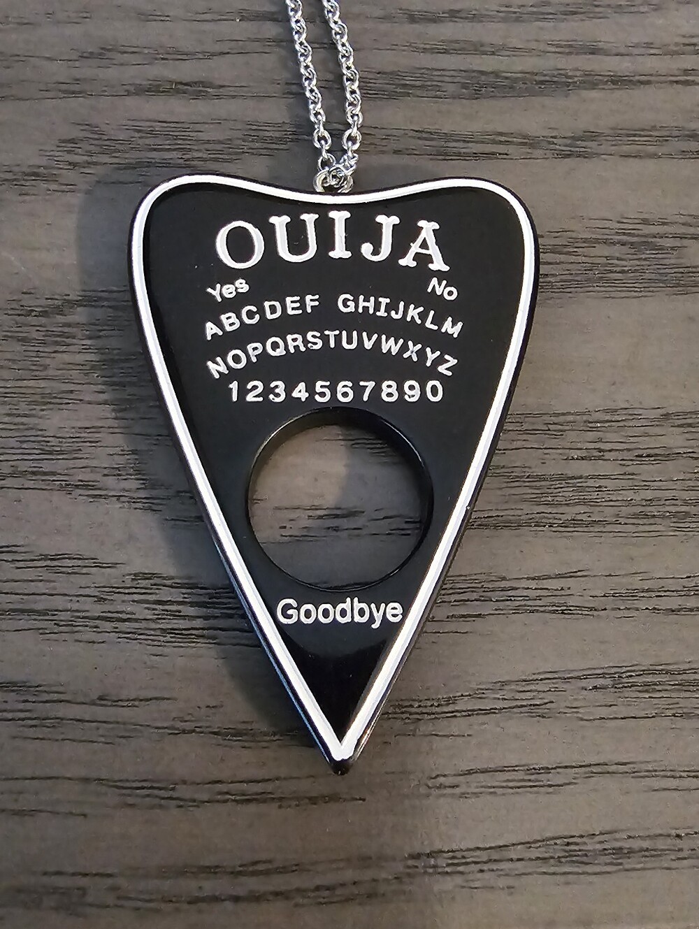 🖤 New Gothic Ouija Planchette Pendant Necklace Spooky Witchy 30 Inch Chain